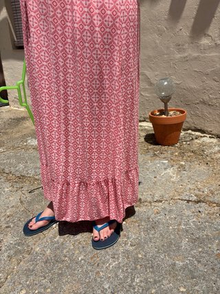 Vestido rosa estampado