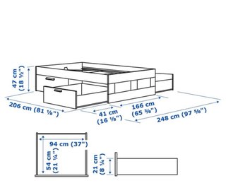 Cama BRIMNES 160x200 con somier de láminas