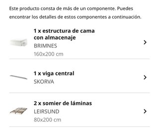 Cama BRIMNES 160x200 con somier de láminas