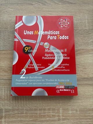 Unas matemáticas para todos. Matemáticas II