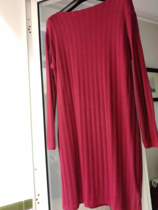 Vestido punto canalé Esmara burdeos