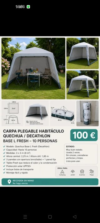 Carpa Quechua Base L Fresh 10 personas