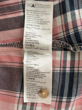 Camisa cuadros rosa y azul Talla S