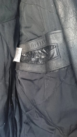 Cazadora Biker Vintage 1990 Cuero Negra