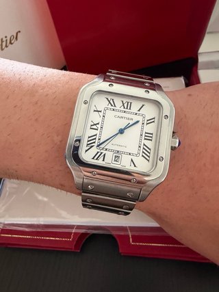 Reloj Cartier Santos Plata y Blanco