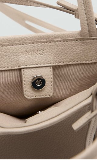 Bolso mini rectangular asas beige