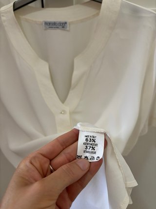 Camicetta Marcello Cioni V-Neck White Size 48