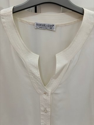 Camicetta Marcello Cioni V-Neck White Size 48