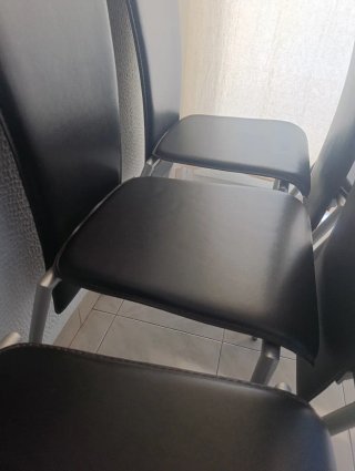 Juego de 5 sillas de comedor de piel sintética