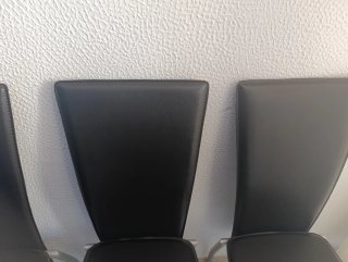Juego de 5 sillas de comedor de piel sintética