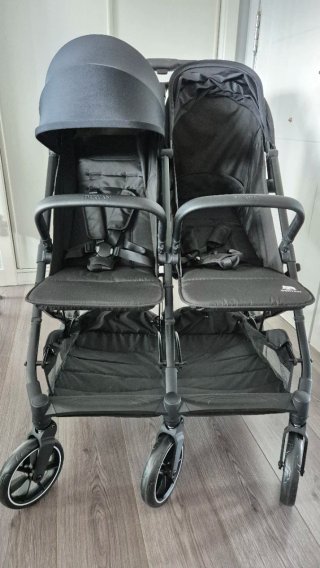 Silla de paseo doble DERYAN negra