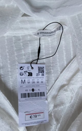 Blusa Stradivarius Blanca T M Volantes