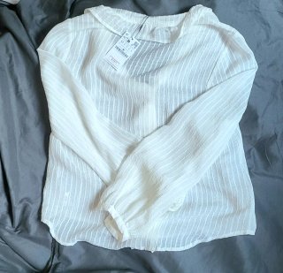 Blusa Stradivarius Blanca T M Volantes