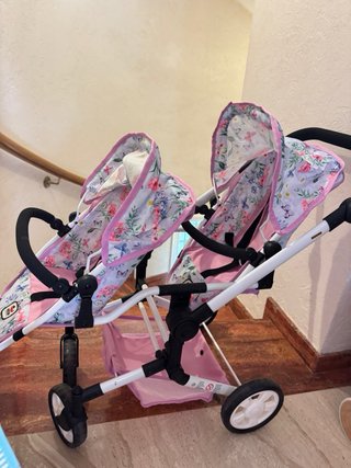 Cochecito gemelar para muñecas