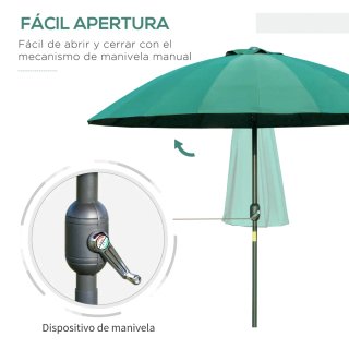Sombrilla Jardín Ø250x240 cm con Manivela