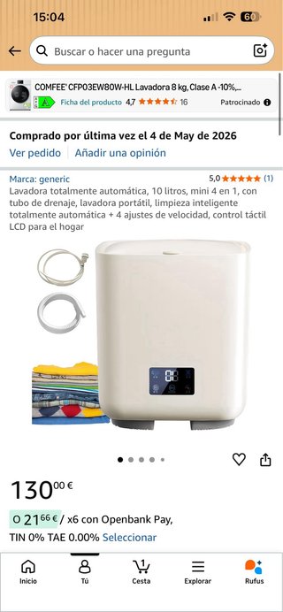 Lavadora Automática Compacta