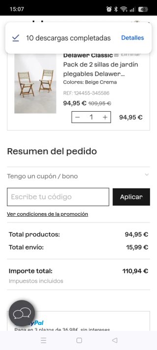 Pack 2 Sillas Jardín Plegables Delawer