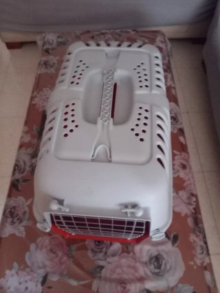 Transportín perro/gato rojo y gris