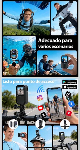 AIKER Cámara Deportiva 4K 60fps
