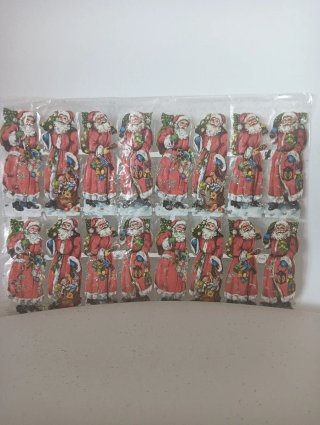 Cromos Vintage Navidad Papá Noel Purpurina