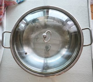 Sartén Wok Grande 30 cm con Tapa de Cristal