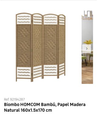 Biombo HOMCOM Bambú Natural