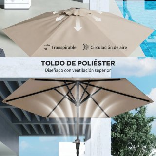 Sombrilla de Jardín Ø230x216 cm Beige