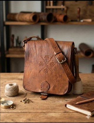 Bolso de cuero artesanal mujer