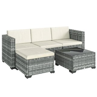 Polyrattan Gartenmöbel Set 5-teilig, Lounge Set mi