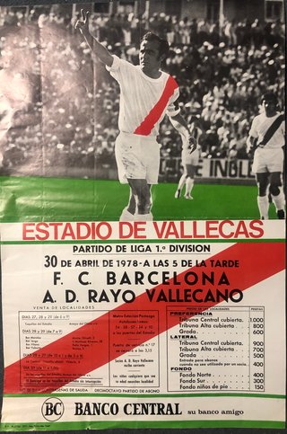 Cartel Partido F.C. Barcelona - A.D. Rayo Vallecan