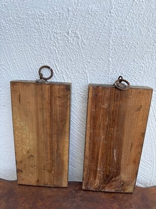 2 Tableros Madera Tallada Medievales