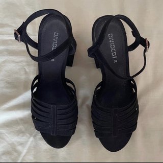 Sandalias negras H&M tacón ancho Talla 36