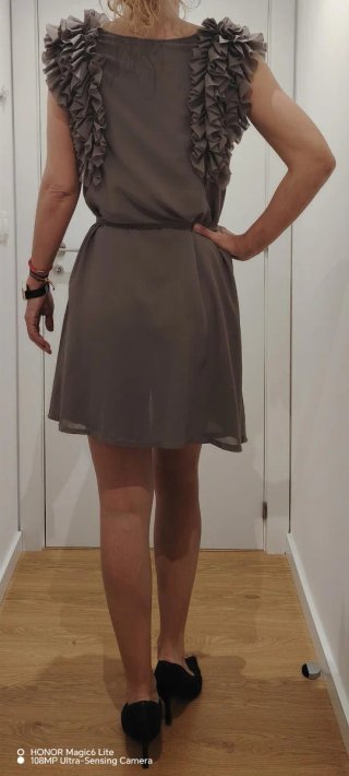 Vestido fiesta gris talla L