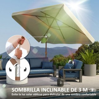 Sombrilla Terraza Exterior 300x200x245 cm