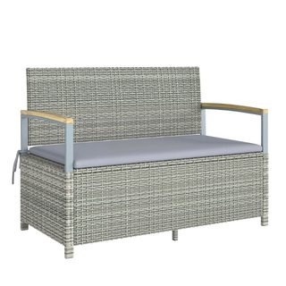 Panca Giardino 170L, 2 Posti Rattan con Cuscino, G