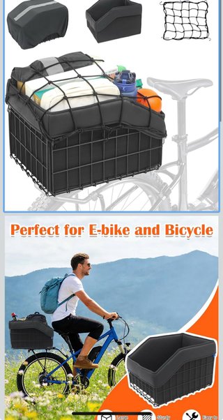 Cesta Trasera Bicicleta Plegable Mascotas
