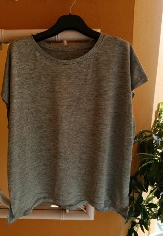 Camiseta jaspeada gris/verde talla 46