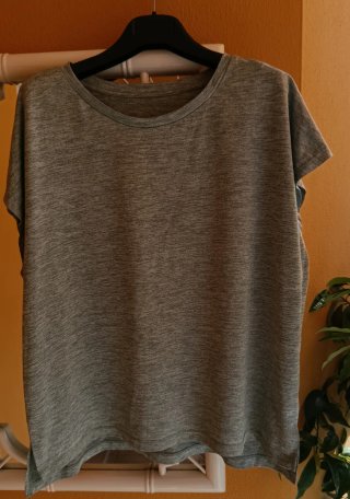 Camiseta jaspeada gris/verde talla 46