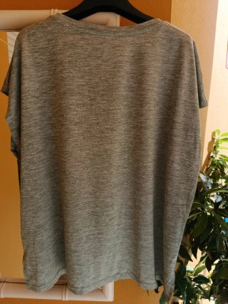 Camiseta jaspeada gris/verde talla 46