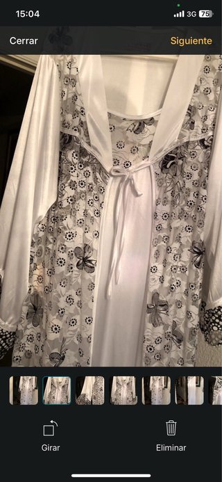 Bata y camisón blanco con encaje