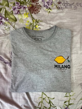 Camiseta MILANO Gris con Limón