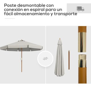 Sombrilla de Jardín Ø325 cm con Polea