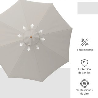 Sombrilla de Jardín Ø325 cm con Polea