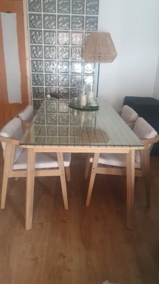 Mesa comedor madera 180x90 y 4 sillas