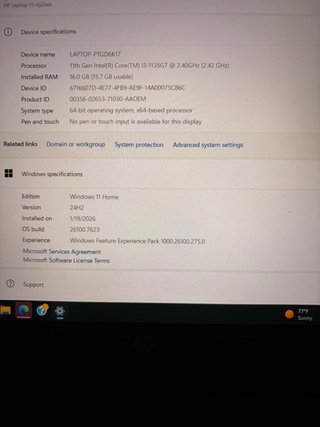 Portátil HP Intel Core Gris