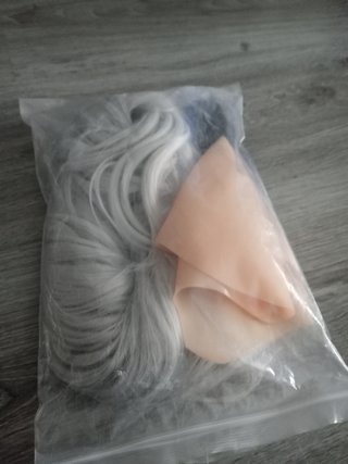 Peluca Gris con Gorro para Peluca