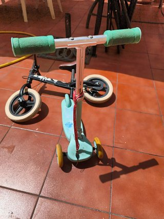 Bici de aprendizaje y patinete infantil