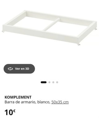 Estructura armario PAX 75x35x201 cm + barras+balda