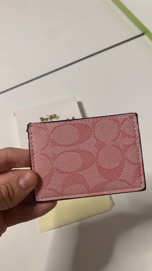 Tarjetero Coach Rosa Monogram