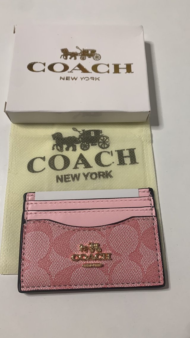 Tarjetero Coach Rosa Monogram